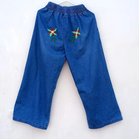 Hand embroidered Capri pants for women Amazon jungle